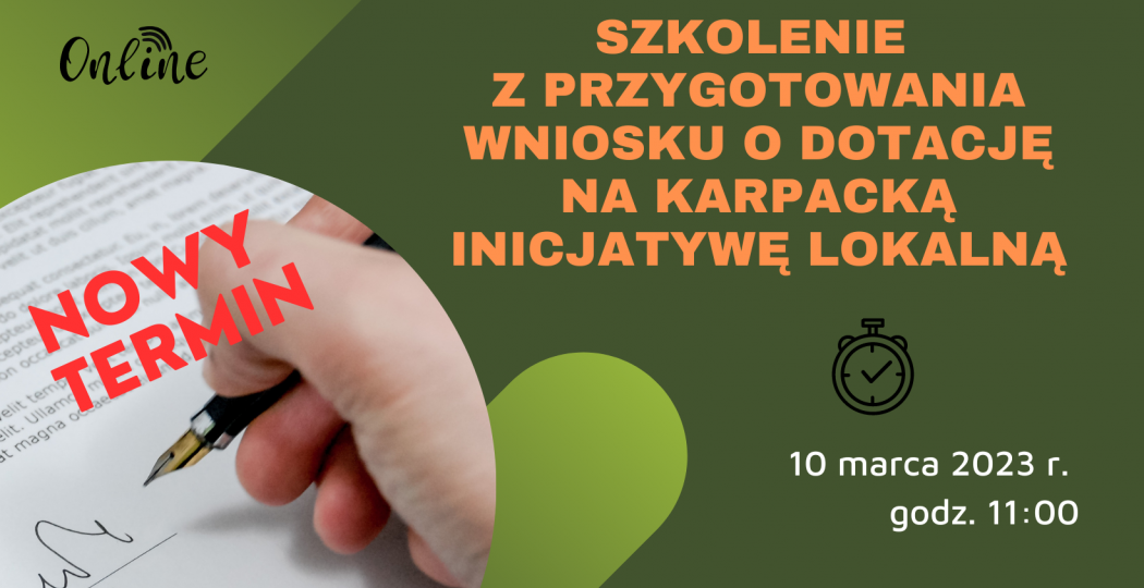 Szkolenie z zakresu przygotowywania wniosków - nowy termin